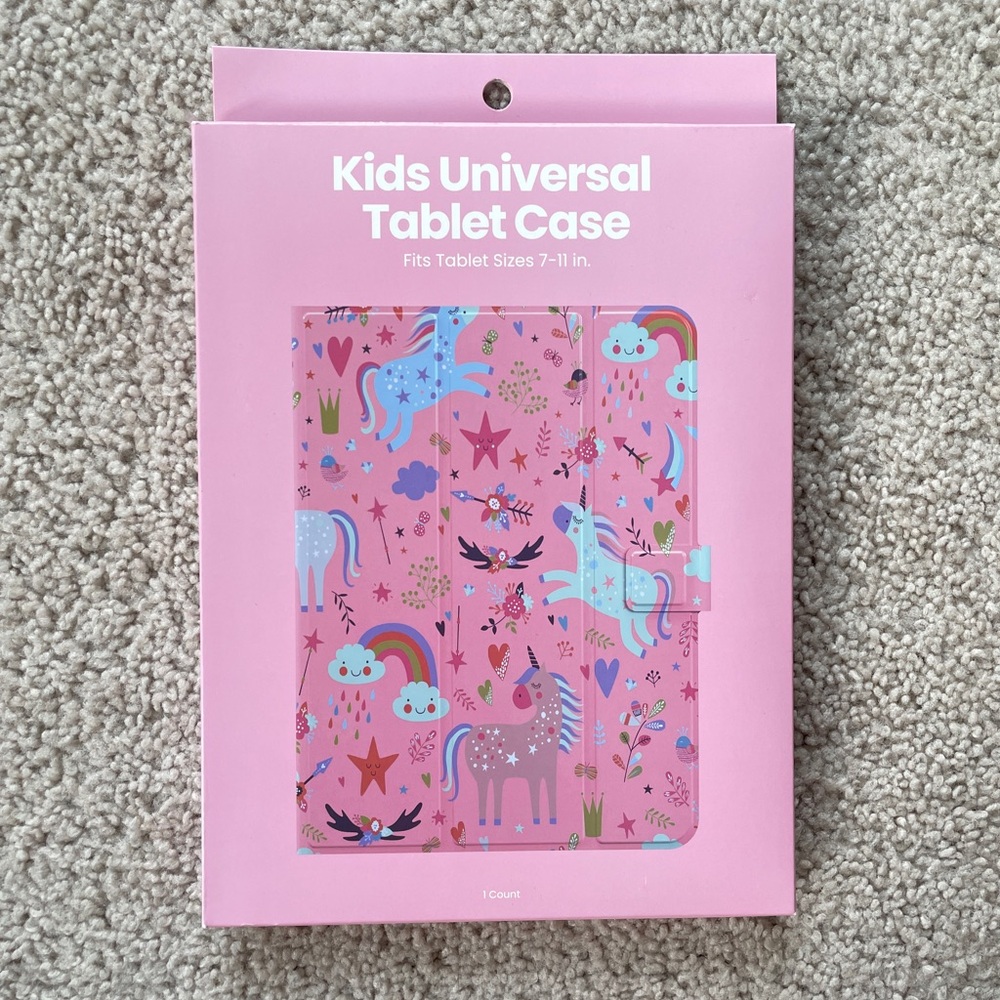 Kids & Adult Universal Tablet Case Fits 7-11" NEW Unicorn Rainbows Gift Pink